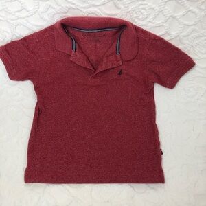 Nautica Boys Polo Shirt Size M-5  Red  Polo Pique Knit, Short Sleeve